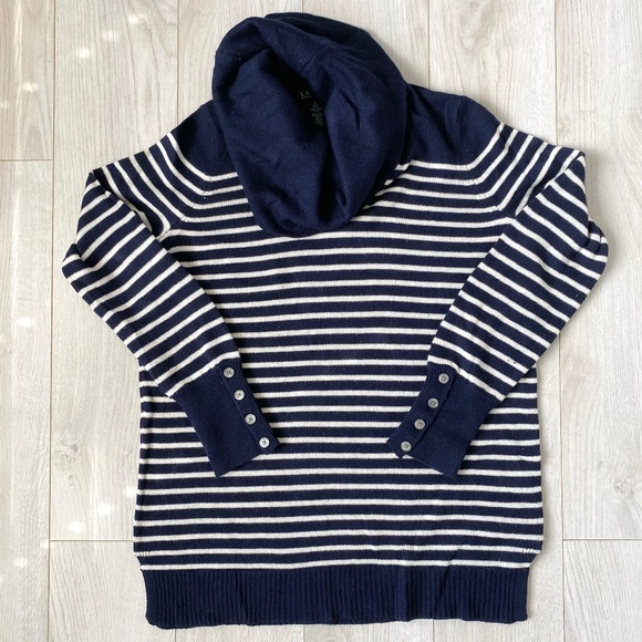 Lauren Ralph Lauren Navy & White Striped Pullover Sweater - Picture 1 of 12